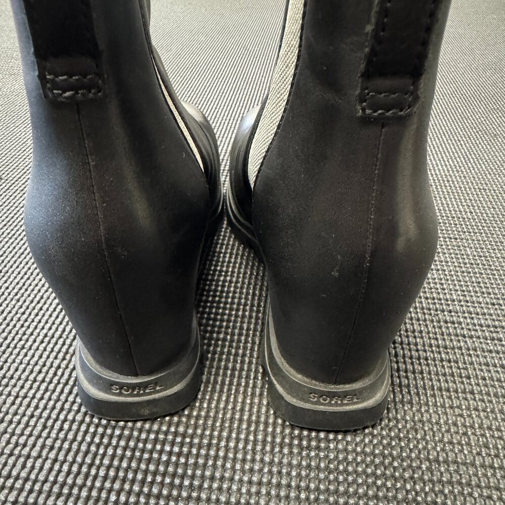 Womens SOREL Joan Wedge Boot Black leather size 9.5 - Picture 5 of 6